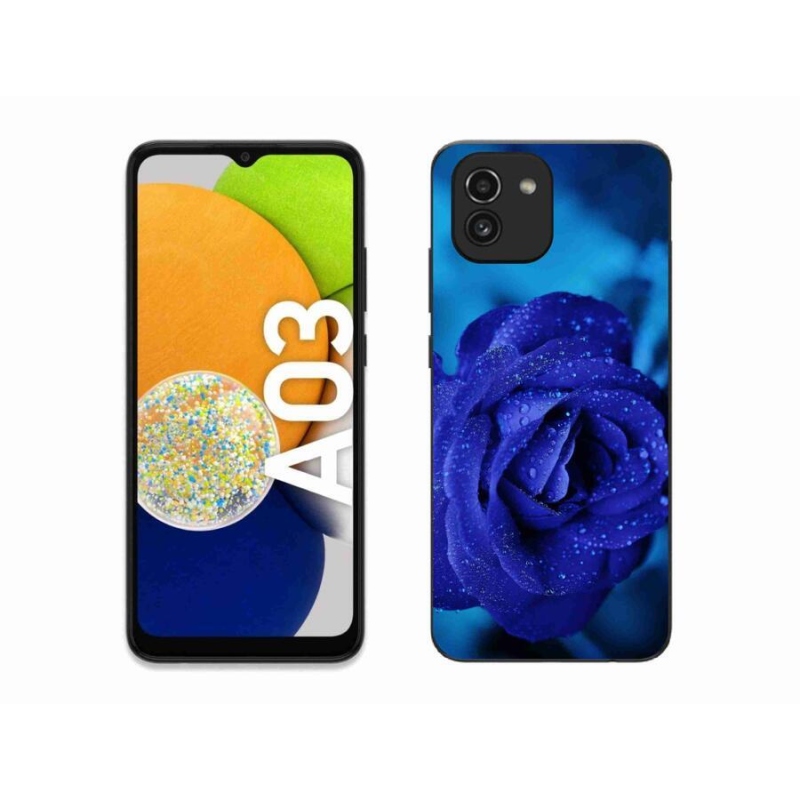 Gelový obal mmCase na mobil Samsung Galaxy A03 - modrá růže