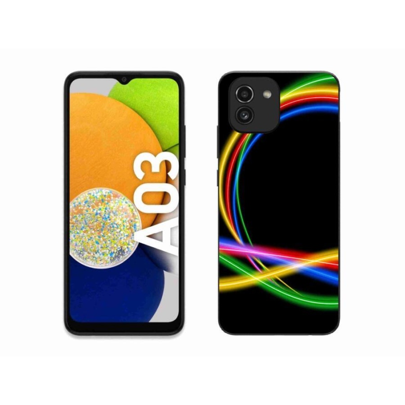 Gelový obal mmCase na mobil Samsung Galaxy A03 - neonové kruhy