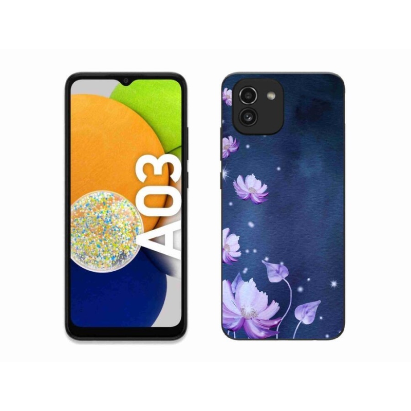 Gelový obal mmCase na mobil Samsung Galaxy A03 - padající květy