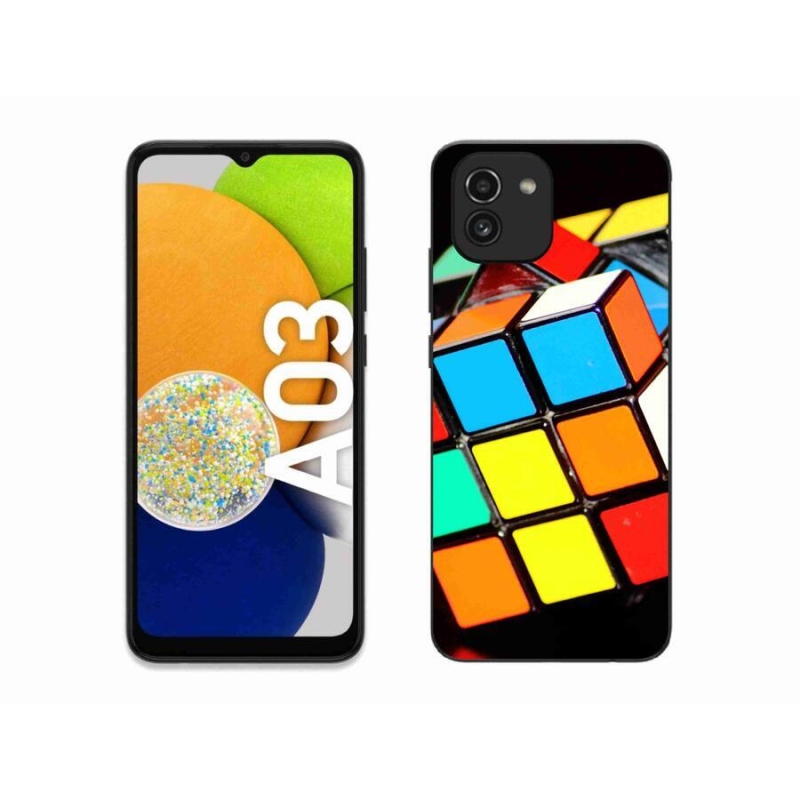 Gelový obal mmCase na mobil Samsung Galaxy A03 - rubikova kostka
