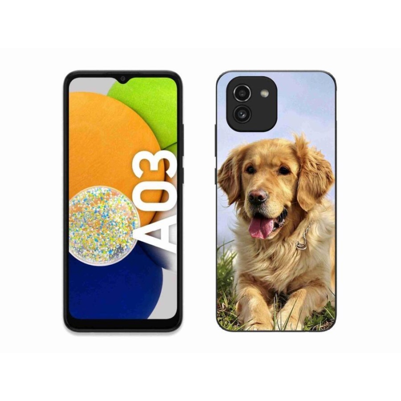 Gelový obal mmCase na mobil Samsung Galaxy A03 - zlatý retrívr