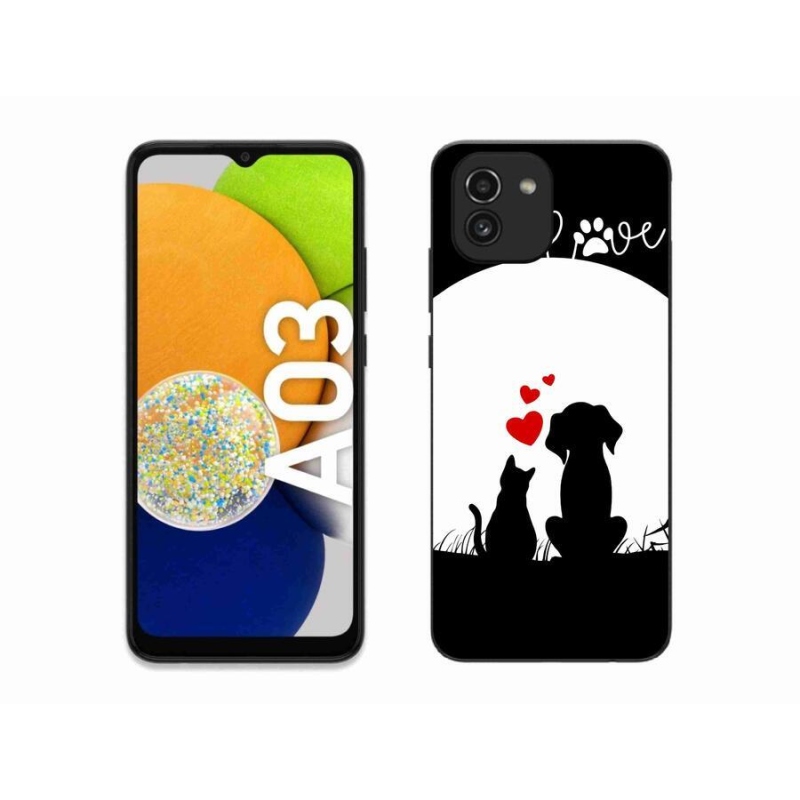 Gelový obal mmCase na mobil Samsung Galaxy A03 - zvířecí láska