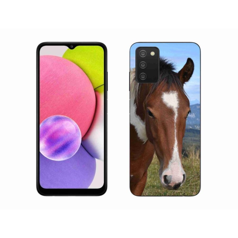 Gelový obal mmCase na mobil Samsung Galaxy A03s (166.6 x 75.9 x 9.1) - hnědý kůň