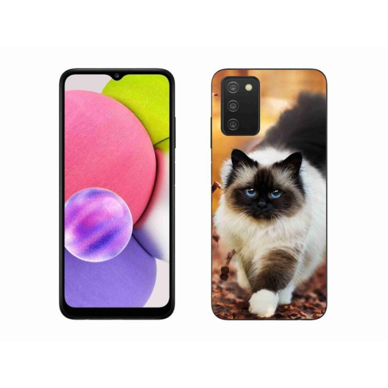 Gelový obal mmCase na mobil Samsung Galaxy A03s (166.6 x 75.9 x 9.1) - kočka 1