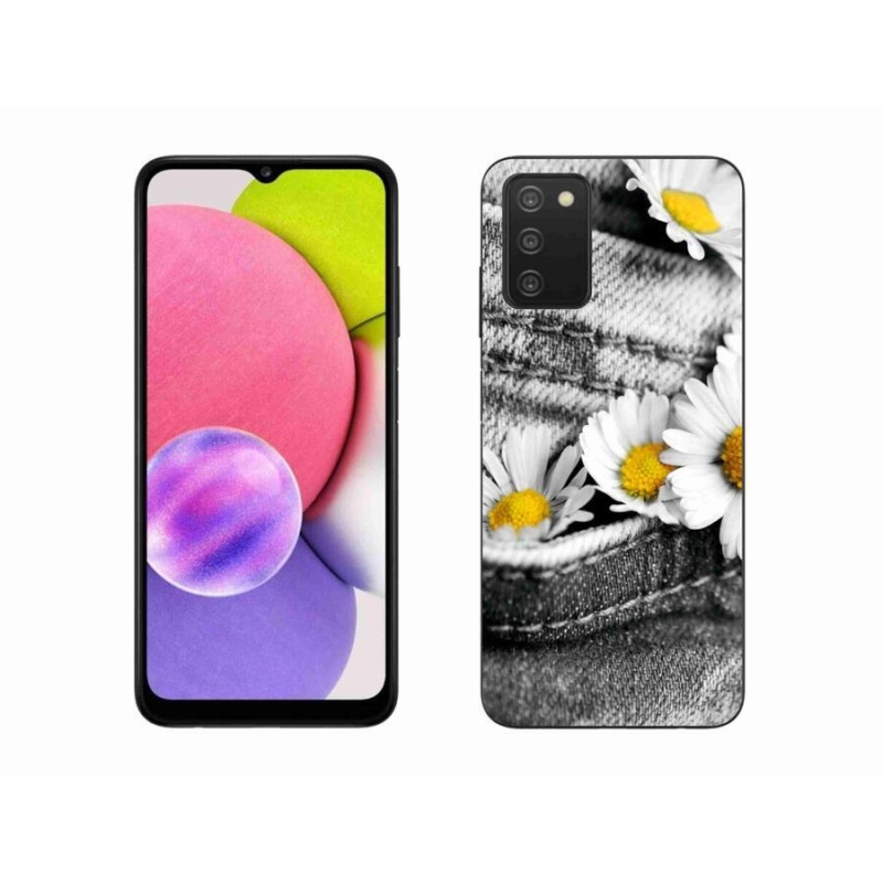 Gelový obal mmCase na mobil Samsung Galaxy A03s (166.6 x 75.9 x 9.1) - kopretiny