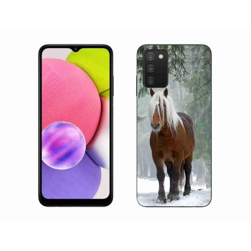 Gelový obal mmCase na mobil Samsung Galaxy A03s (166.6 x 75.9 x 9.1) - kůň v lese