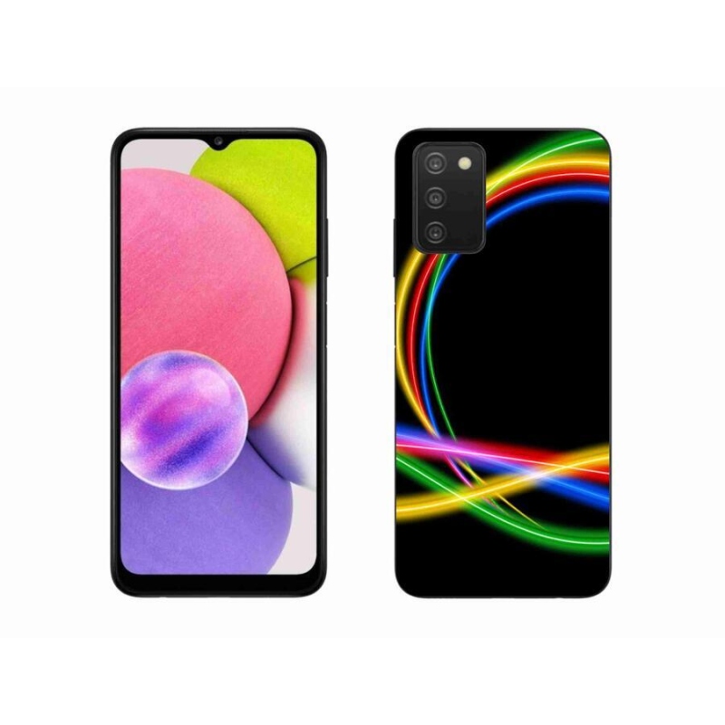 Gelový obal mmCase na mobil Samsung Galaxy A03s (166.6 x 75.9 x 9.1) - neonové kruhy