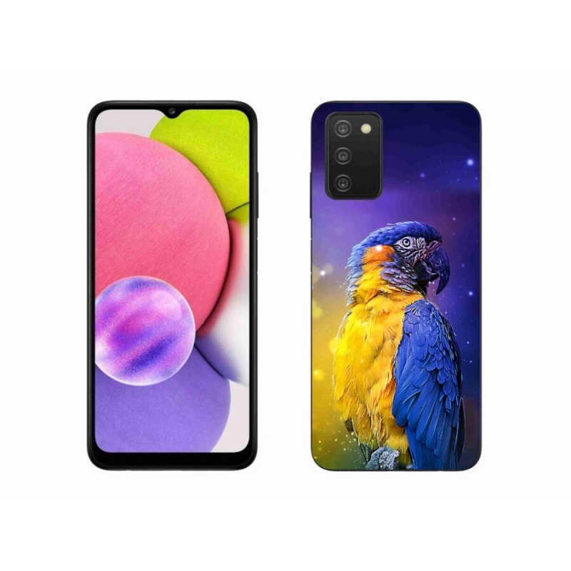 Gelový obal mmCase na mobil Samsung Galaxy A03s (166.6 x 75.9 x 9.1) - papoušek ara 1