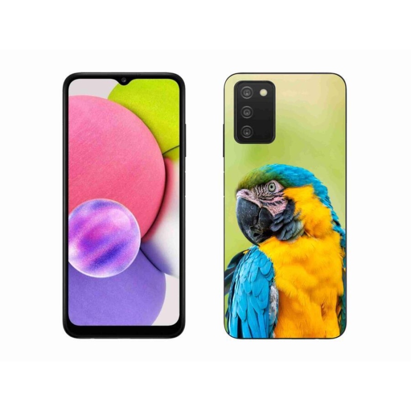 Gelový obal mmCase na mobil Samsung Galaxy A03s (166.6 x 75.9 x 9.1) - papoušek ara 2