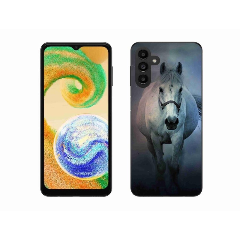 Gelový obal mmCase na mobil Samsung Galaxy A04s (164.7x76.7x9.1mm) - běžící bílý kůň