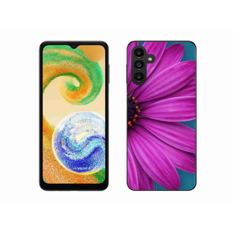 Gelový obal mmCase na mobil Samsung Galaxy A04s (164.7x76.7x9.1mm) - fialová kopretina