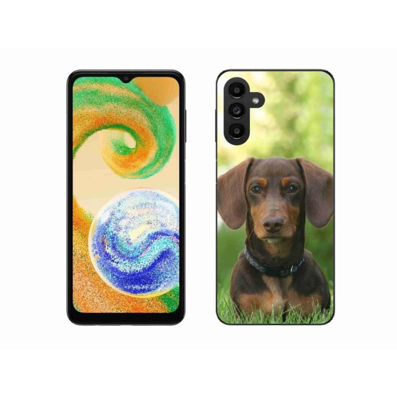 Gelový obal mmCase na mobil Samsung Galaxy A04s (164.7x76.7x9.1mm) - hnědý jezevčík