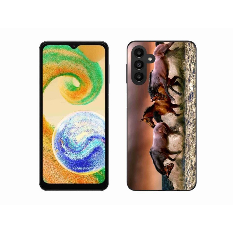 Gelový obal mmCase na mobil Samsung Galaxy A04s (164.7x76.7x9.1mm) - koně 1