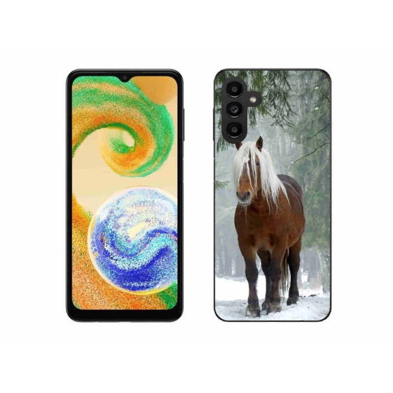 Gelový obal mmCase na mobil Samsung Galaxy A04s (164.7x76.7x9.1mm) - kůň v lese