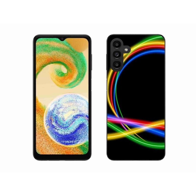 Gelový obal mmCase na mobil Samsung Galaxy A04s (164.7x76.7x9.1mm) - neonové kruhy