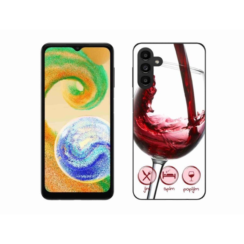 Gelový obal mmCase na mobil Samsung Galaxy A04s (164.7x76.7x9.1mm) - sklenička vína červené