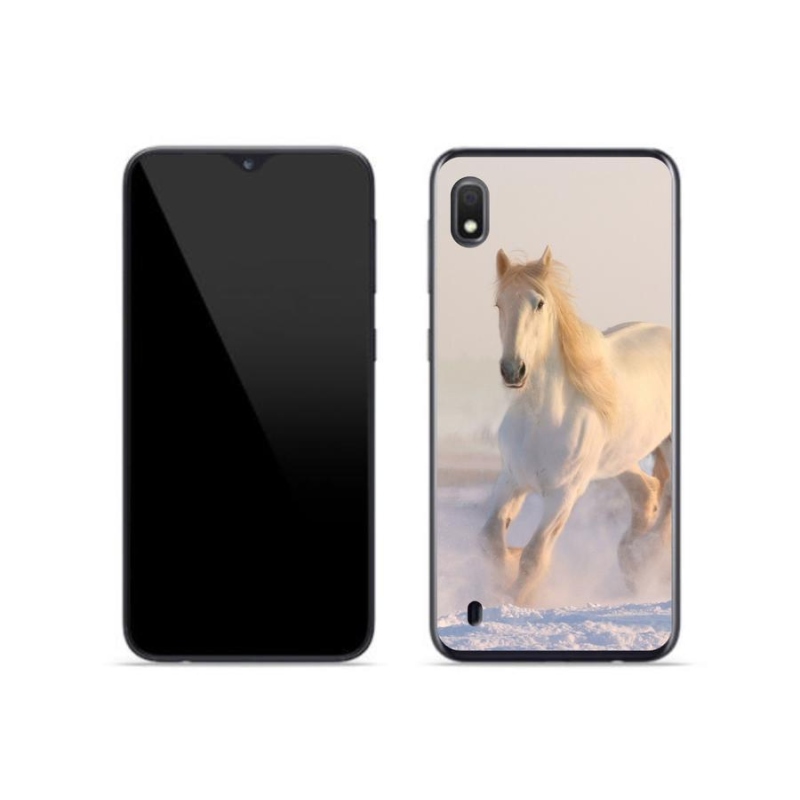 Gelový obal mmCase na mobil Samsung Galaxy A10 - kůň ve sněhu