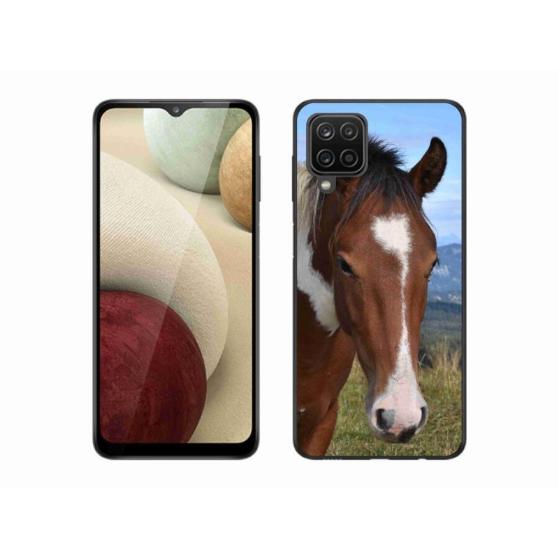 Gelový obal mmCase na mobil Samsung Galaxy A12 - hnědý kůň