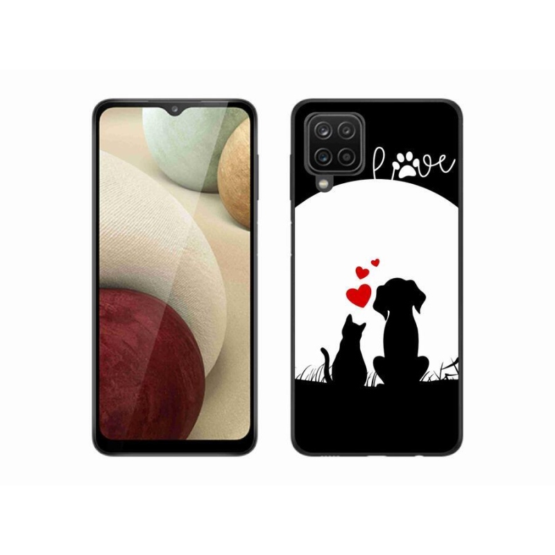 Gelový obal mmCase na mobil Samsung Galaxy A12 - zvířecí láska