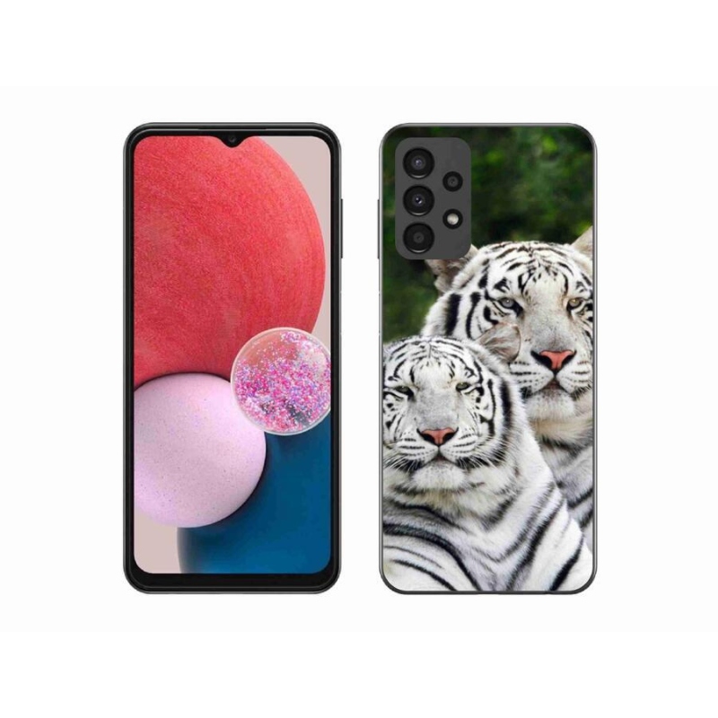 Gelový obal mmCase na mobil Samsung Galaxy A13 4G - bílí tygři