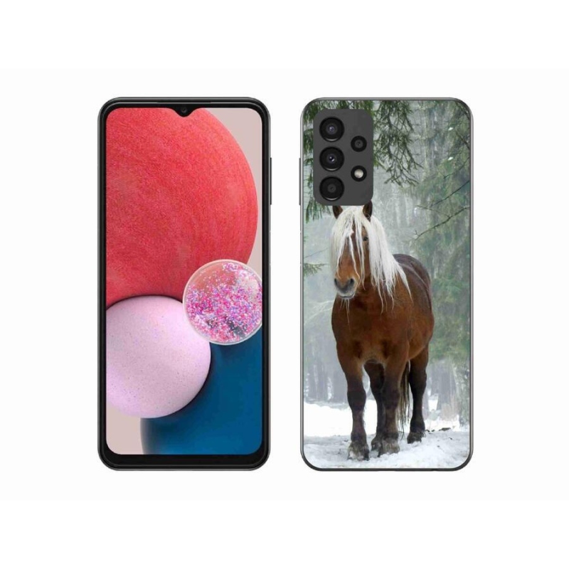 Gelový obal mmCase na mobil Samsung Galaxy A13 4G - kůň v lese