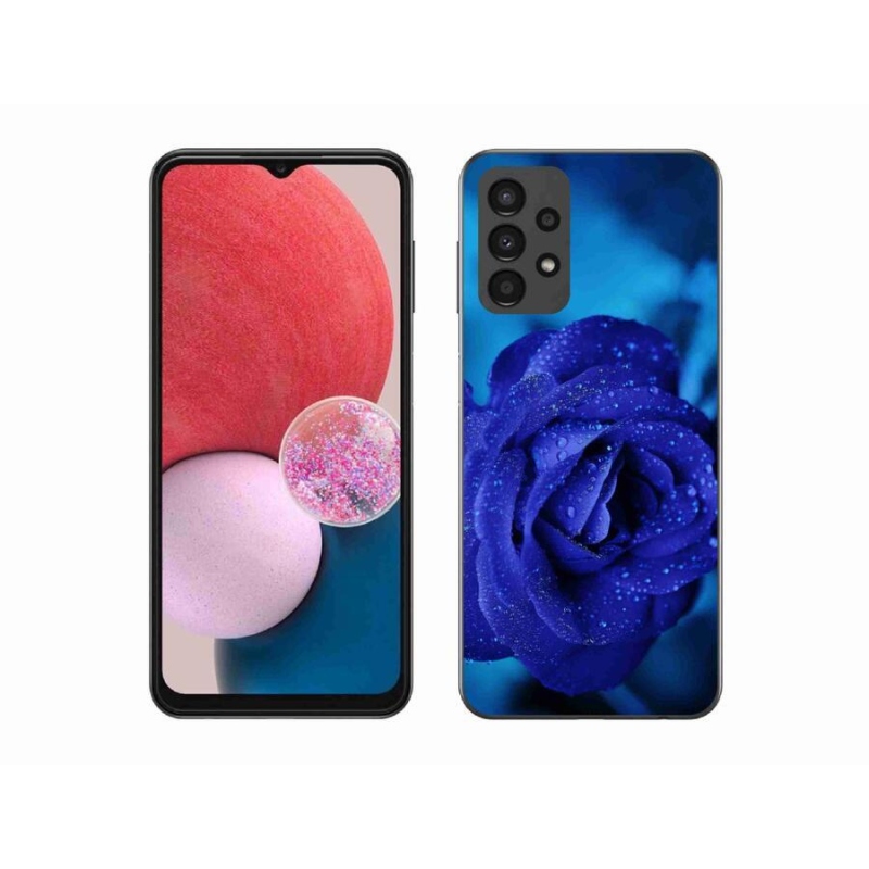 Gelový obal mmCase na mobil Samsung Galaxy A13 4G - modrá růže