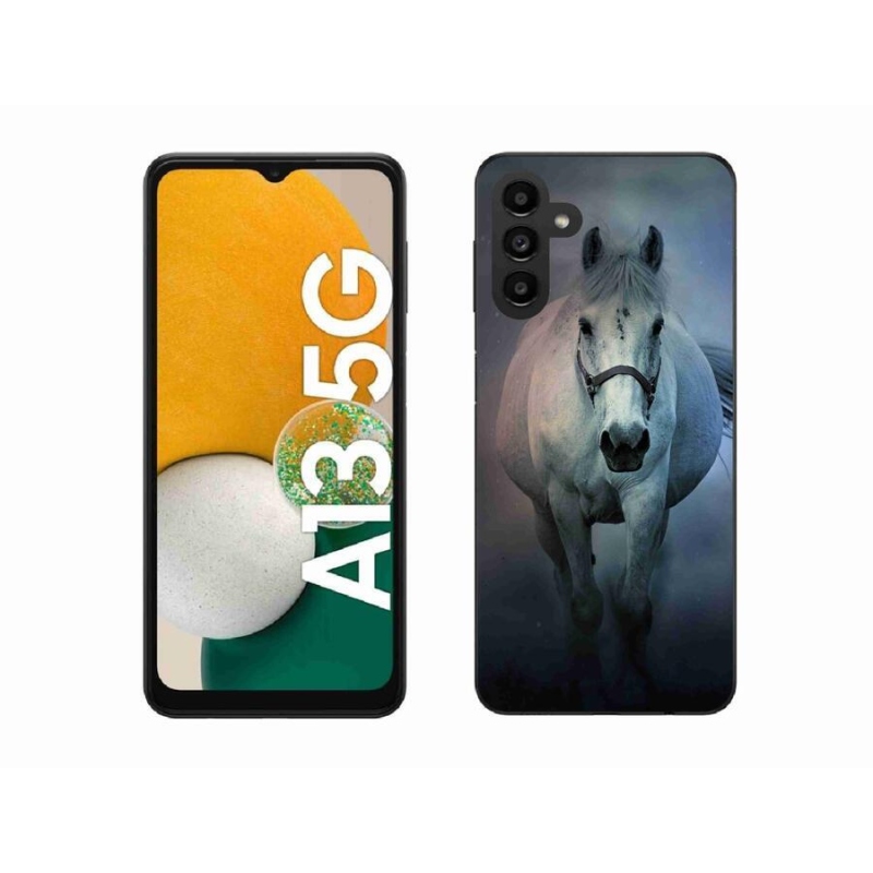 Gelový obal mmCase na mobil Samsung Galaxy A13 5G - běžící bílý kůň
