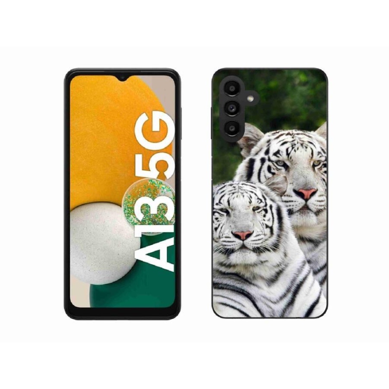 Gelový obal mmCase na mobil Samsung Galaxy A13 5G - bílí tygři