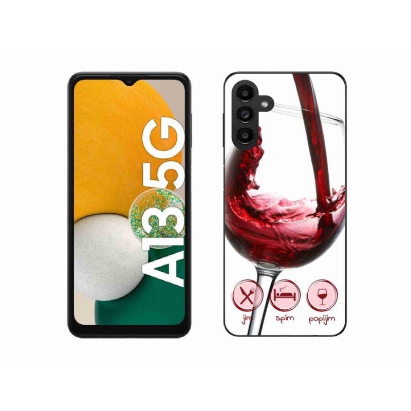 Gelový obal mmCase na mobil Samsung Galaxy A13 5G - sklenička vína červené