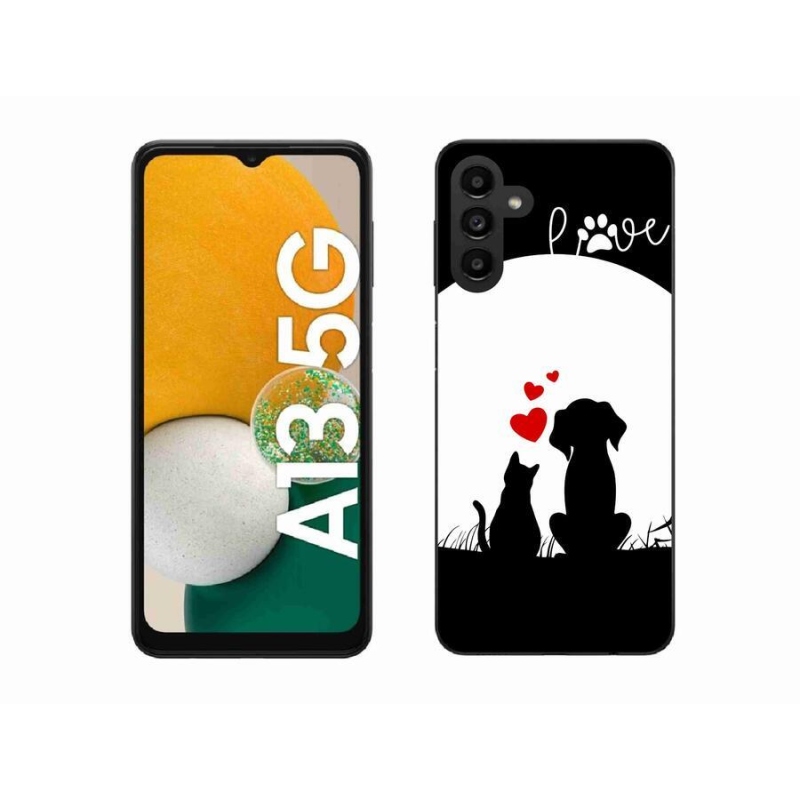 Gelový obal mmCase na mobil Samsung Galaxy A13 5G - zvířecí láska
