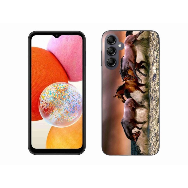 Gelový obal mmCase na mobil Samsung Galaxy A14 4G/5G - koně 1