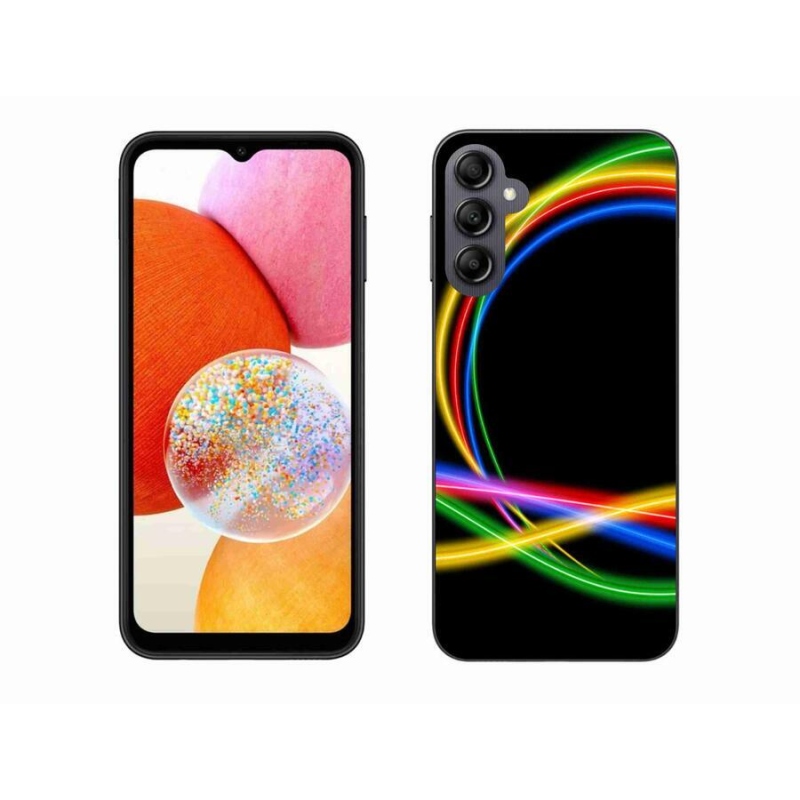 Gelový obal mmCase na mobil Samsung Galaxy A14 4G/5G - neonové kruhy
