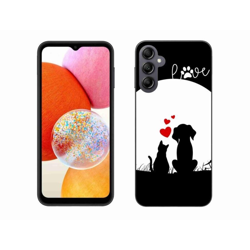 Gelový obal mmCase na mobil Samsung Galaxy A14 4G/5G - zvířecí láska