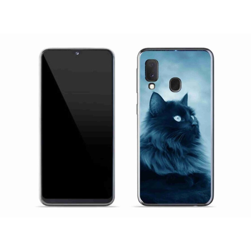 Gelový obal mmCase na mobil Samsung Galaxy A20e - černá kočka 1
