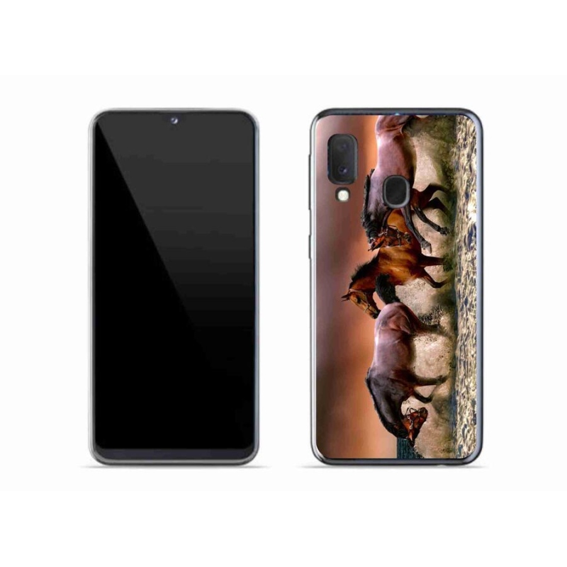Gelový obal mmCase na mobil Samsung Galaxy A20e - koně 1