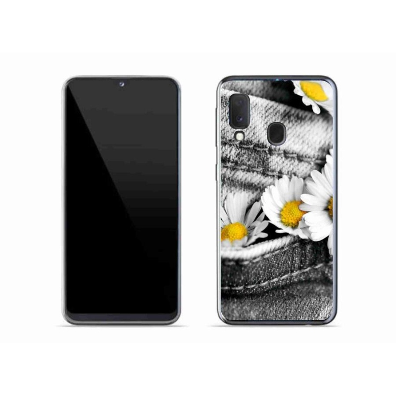 Gelový obal mmCase na mobil Samsung Galaxy A20e - kopretiny