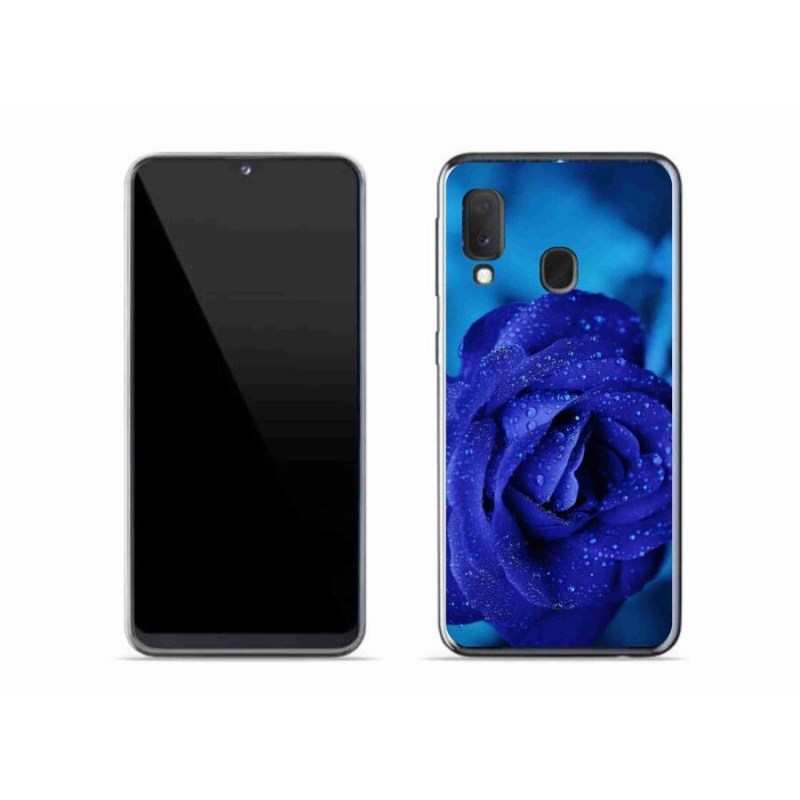 Gelový obal mmCase na mobil Samsung Galaxy A20e - modrá růže