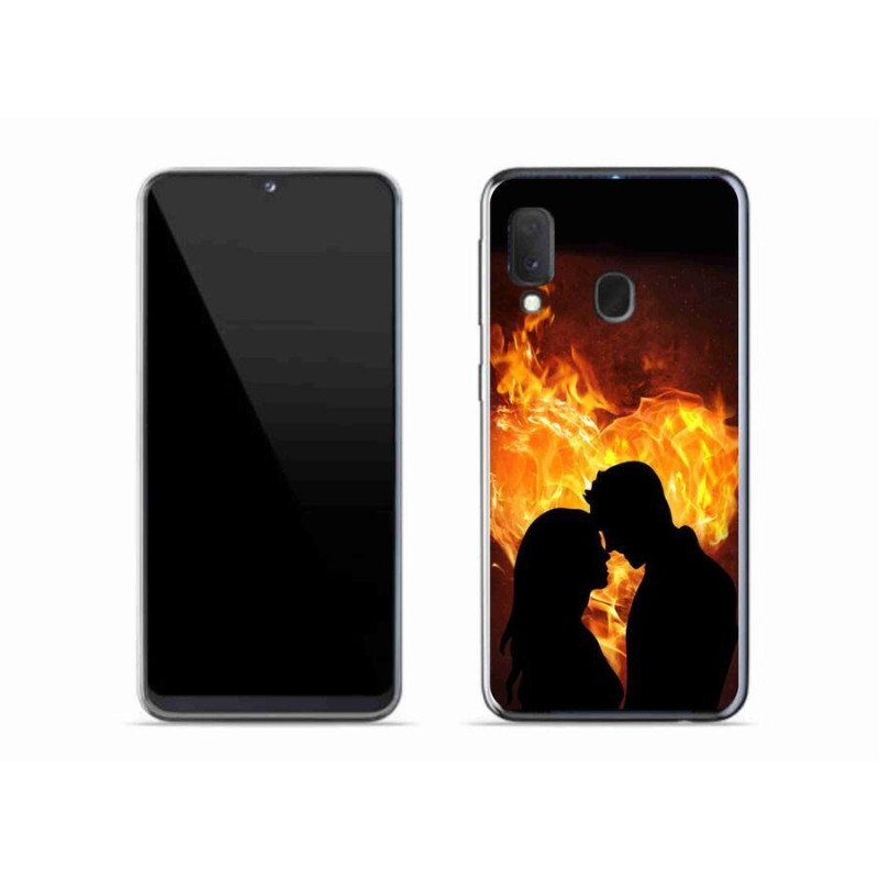Gelový obal mmCase na mobil Samsung Galaxy A20e - ohnivá láska