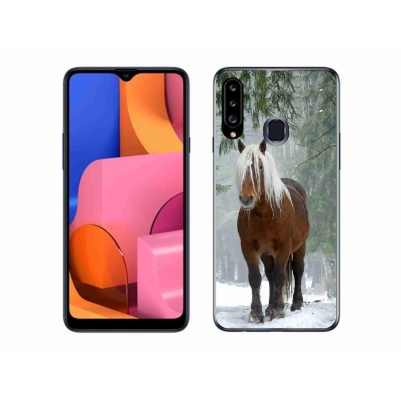 Gelový obal mmCase na mobil Samsung Galaxy A20s - kůň v lese