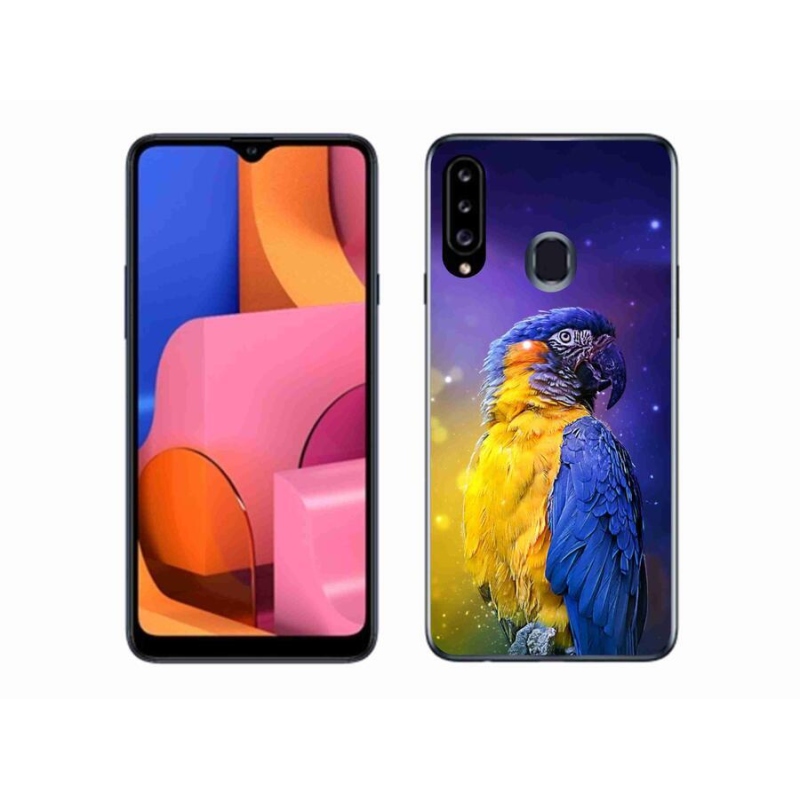 Gelový obal mmCase na mobil Samsung Galaxy A20s - papoušek ara 1