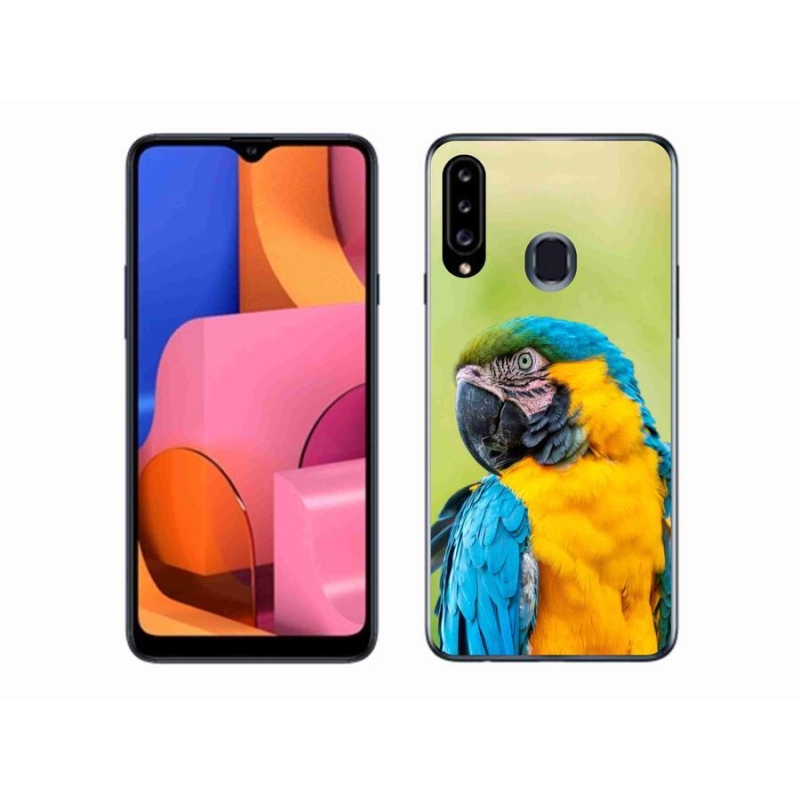 Gelový obal mmCase na mobil Samsung Galaxy A20s - papoušek ara 2
