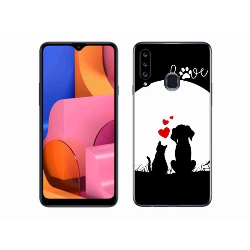 Gelový obal mmCase na mobil Samsung Galaxy A20s - zvířecí láska