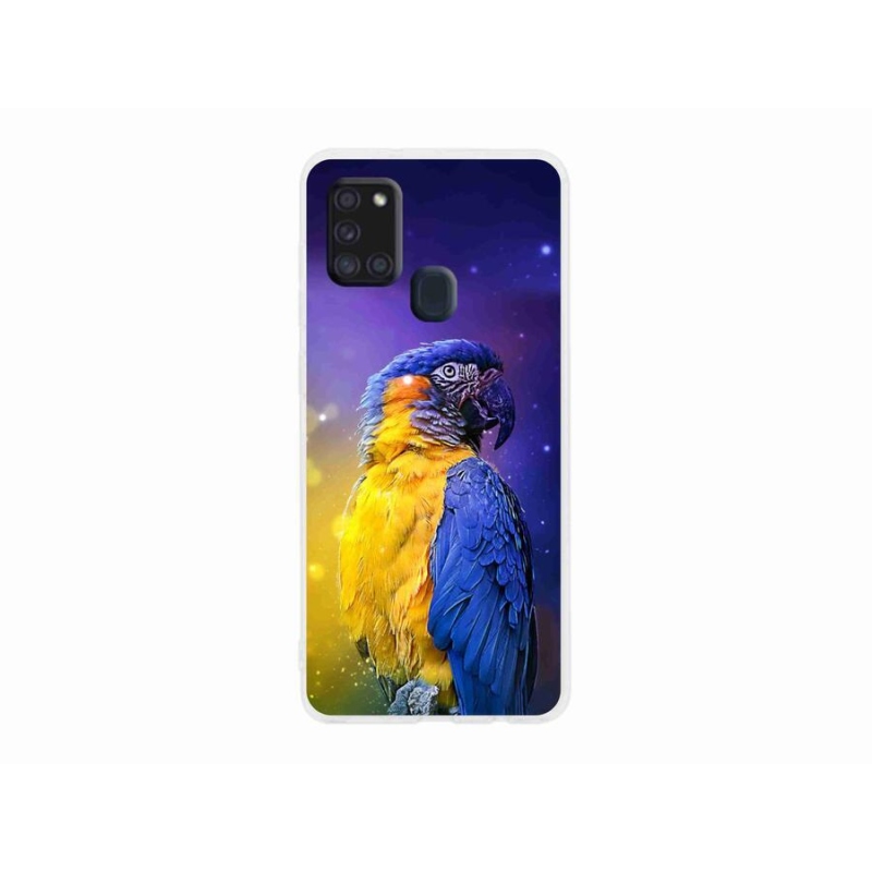 Gelový obal mmCase na mobil Samsung Galaxy A21s - papoušek ara 1