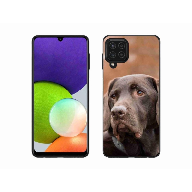 Gelový obal mmCase na mobil Samsung Galaxy A22 4G - hnědý labrador