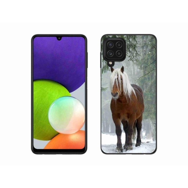 Gelový obal mmCase na mobil Samsung Galaxy A22 4G - kůň v lese