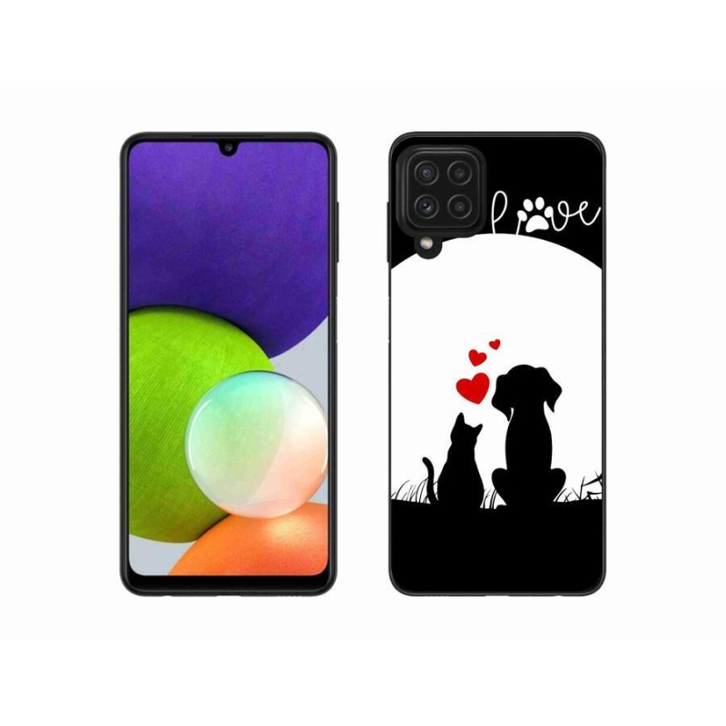 Gelový obal mmCase na mobil Samsung Galaxy A22 4G - zvířecí láska
