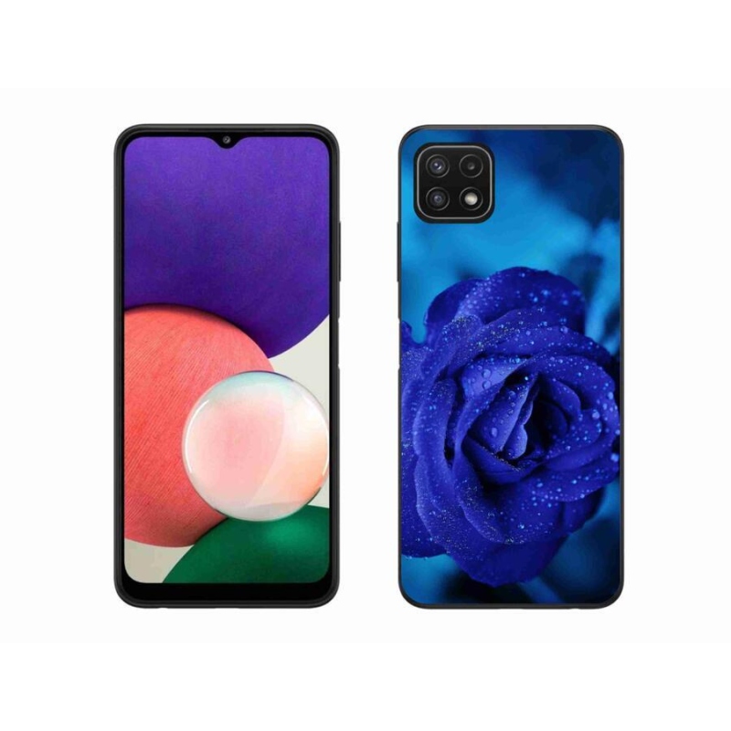 Gelový obal mmCase na mobil Samsung Galaxy A22 5G - modrá růže
