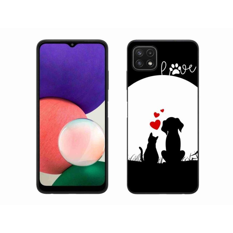Gelový obal mmCase na mobil Samsung Galaxy A22 5G - zvířecí láska