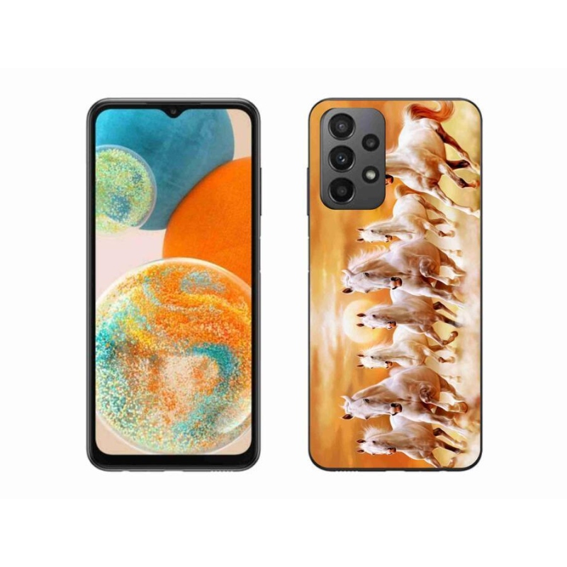 Gelový obal mmCase na mobil Samsung Galaxy A23 4G/5G - koně 2