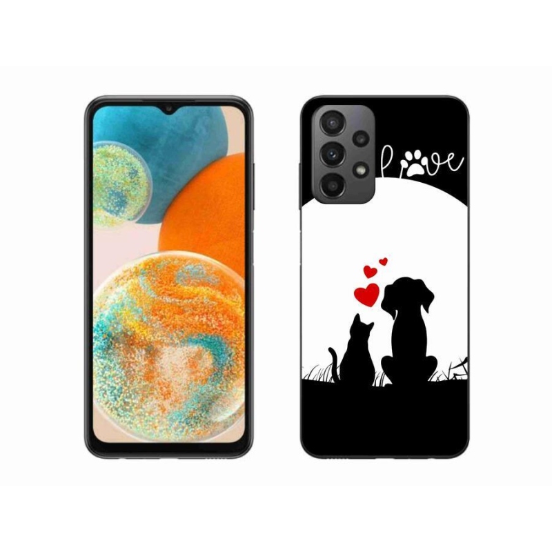Gelový obal mmCase na mobil Samsung Galaxy A23 4G/5G - zvířecí láska